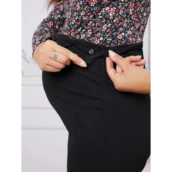 Maternity High Waist Straight Leg dress Pants black - Picture 6 of 6
